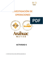 Actividad 6. Investigación de Operaciones