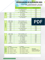 Cronograma de Avaliação 2021: 6. º A 8.º Ano - Ensino Fundamental - Anos Finais