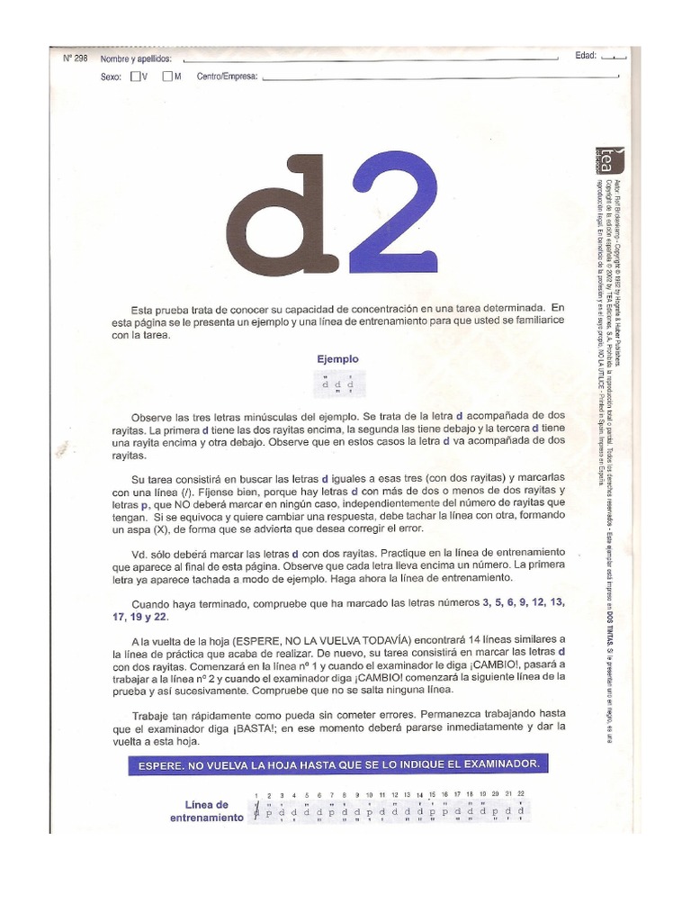 Test de d2 | PDF