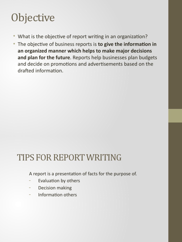 Tips For Report Writing | PDF | Information | Communication
