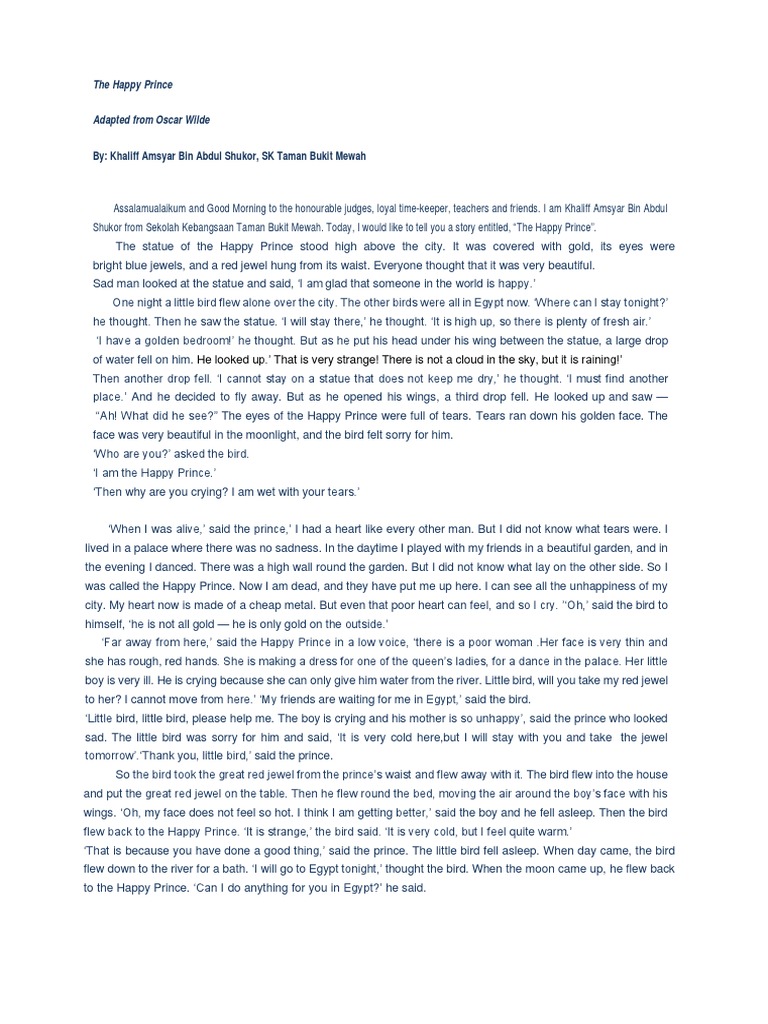 The happy prince pdf the happy prince and other tales