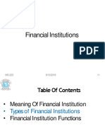Types and Functions of Financial Institutions