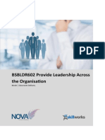 Learner - BSBLDR602 Provide Leadership Across The Organisation