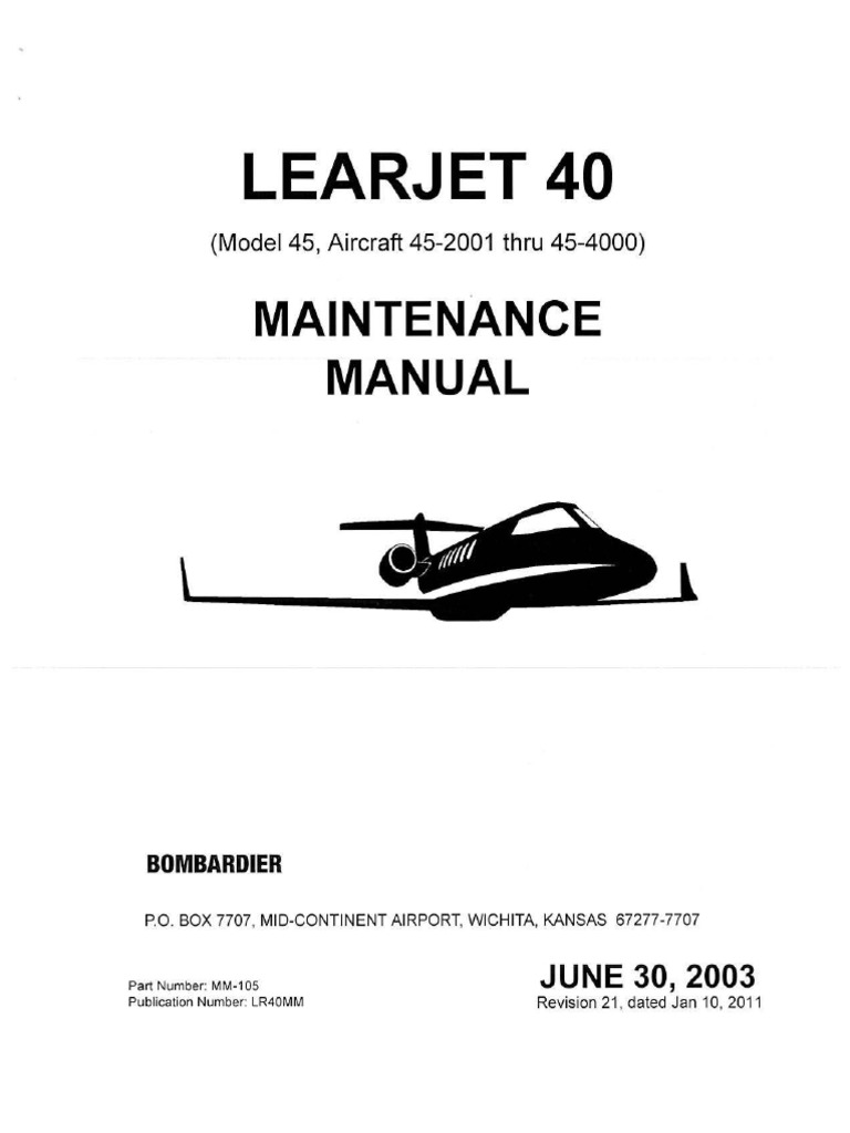 Learjet 45 MM Mainten Manual | PDF | Landing Gear | Valve