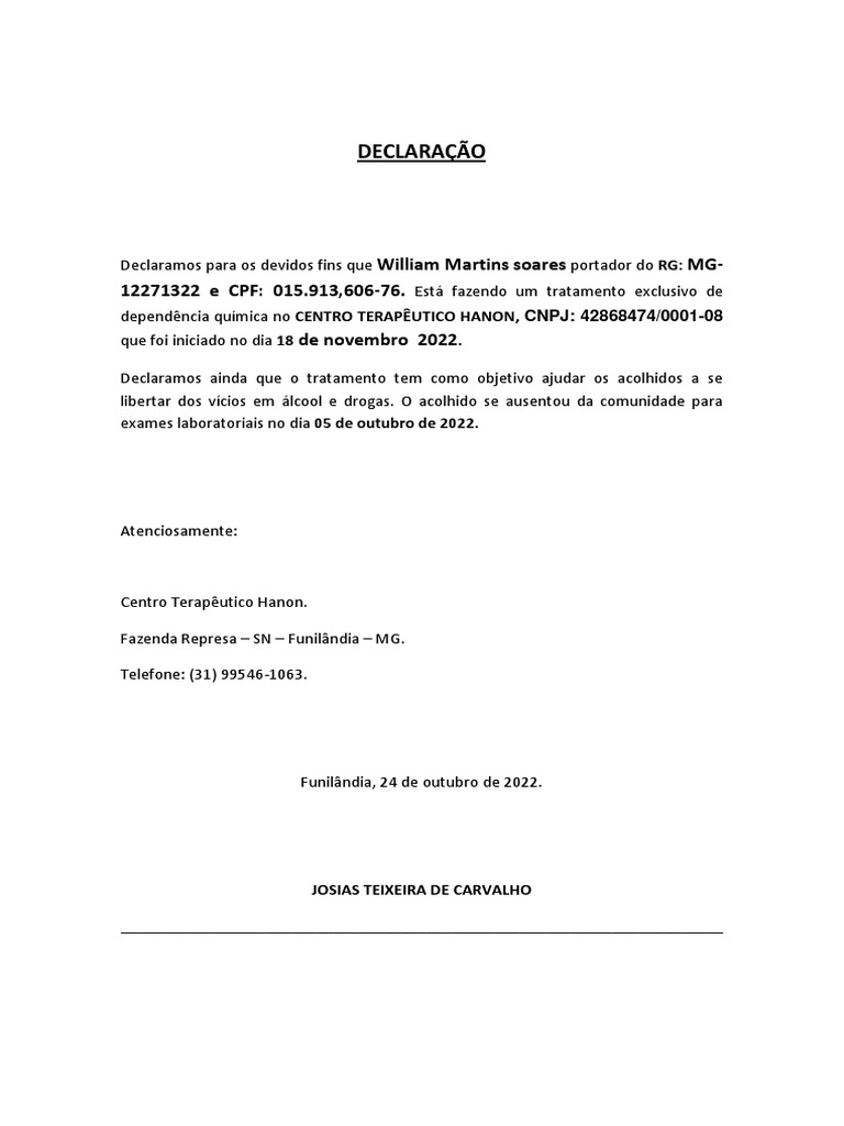 Declara o de presen a willian pdf