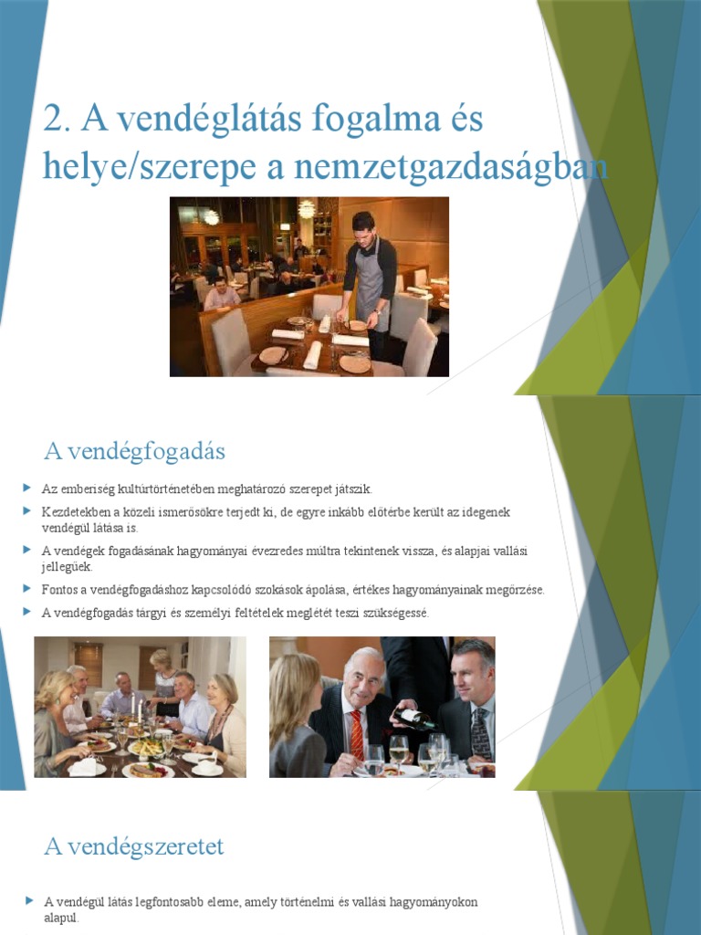 A Vendéglátás Fogalma És Helye PDF