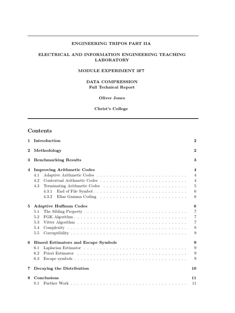 3F7 - FTR - Improving Arithmetic Codes | PDF | Code | Data Compression