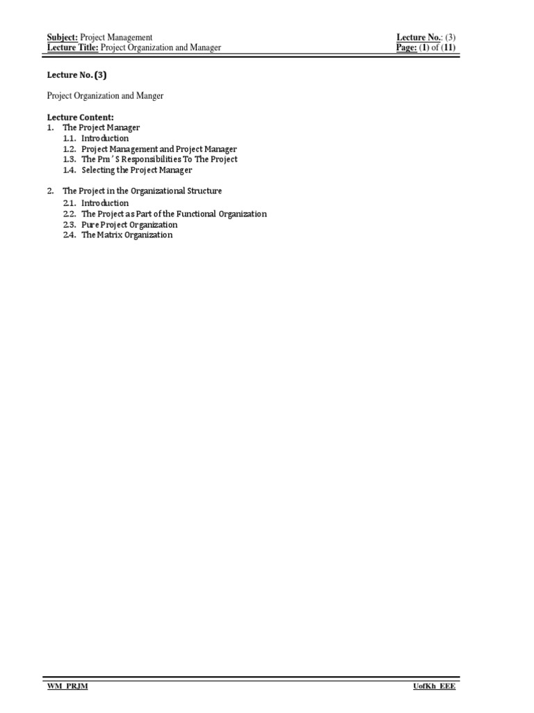 3.project Organization and Manager | PDF | Project Management | Credibility
