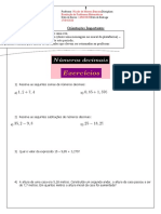 Exercício sobre números decimais -1 -RPM