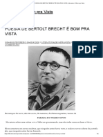 POESIA DE BERTOLT BRECHT A Parada Do Velho Novo .