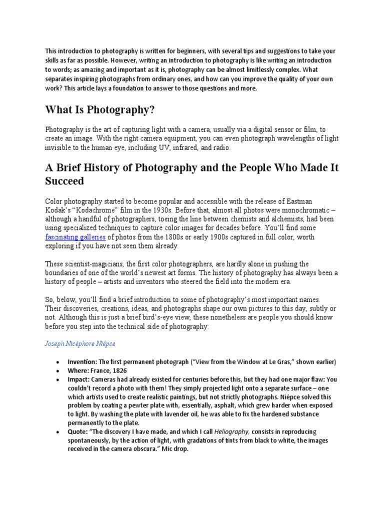 Best of Photography Introduction | PDF | Photograph | The Arts