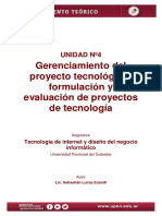 Gerenciamiento Del Proyecto Tecnológico Formulación y Evaluación de Proyectos de Tecnología