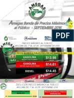 Precios máximos combustibles Septiembre