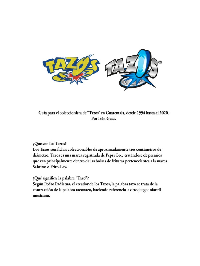 Guia para El Coleccionista de Tazos en Guatemala Por Ivan Guas 2020 | PDF