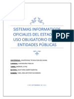 Sistemas Informaticos Oficiales Del Estado de Uso Obligatorio en Las Entidades Públicas