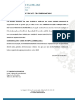 Certificado de conformidade para caminhão com cesto acoplado