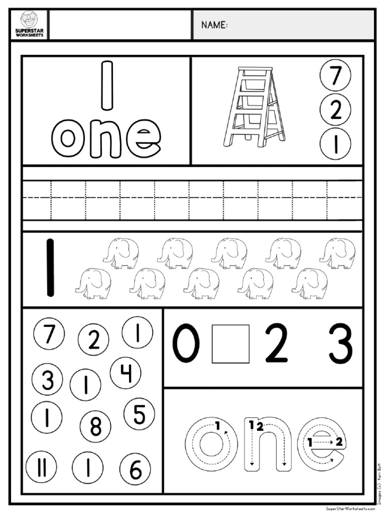 Preschool Number 1 Worksheet | PDF