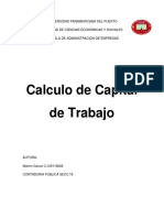 Calculo de Capital de Trabajo