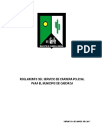 Reglamento Del Servicio de Carrera Policial Del Municipio de Caborca 2017