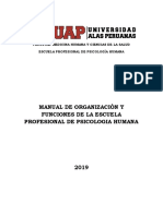 Manual de Organizacion y Funciones de La Escuela Profesional de Psicologia Humana