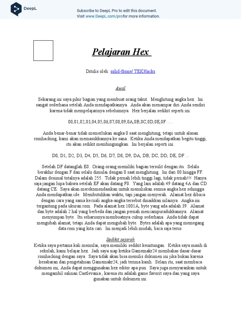 Hex Lesson 1 | PDF