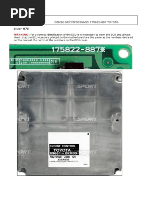 Denso NEC76F0038AGD ECU Connection Guide | PDF