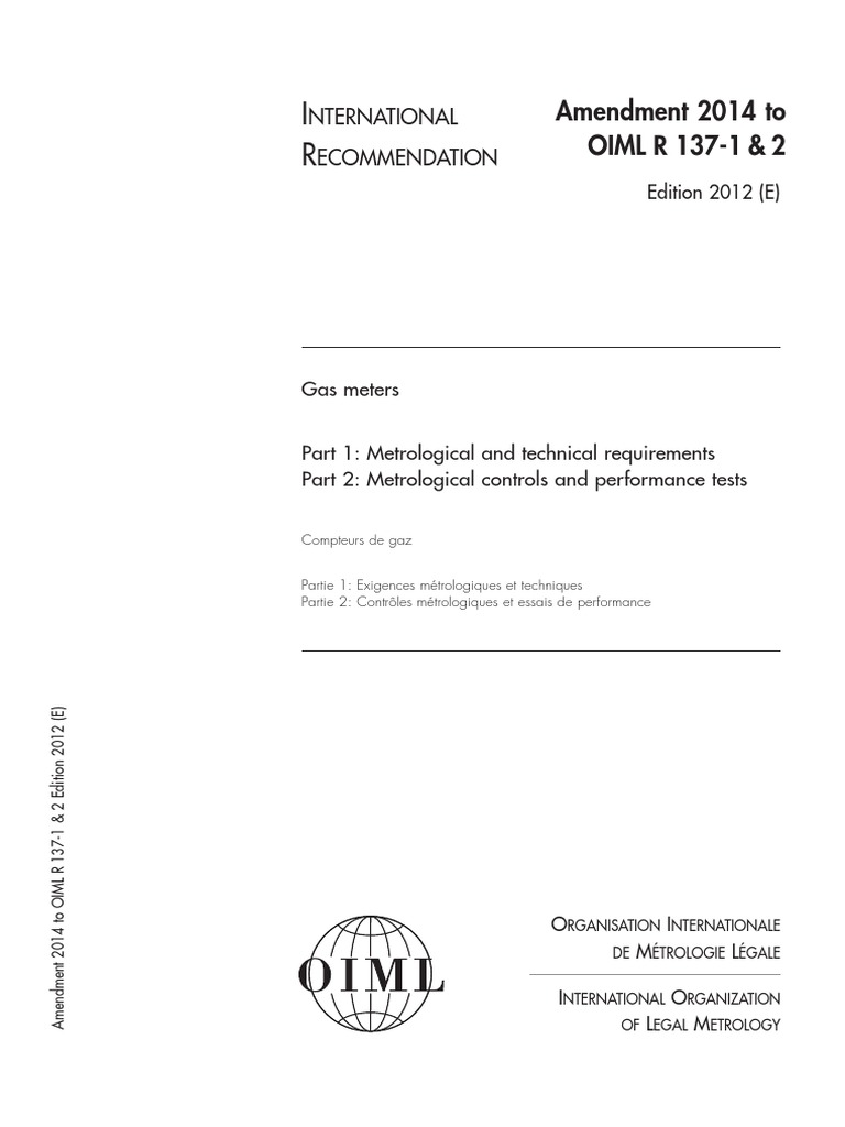 OIML R 137 Compliance for Gas Meters | PDF | Computer Engineering ...