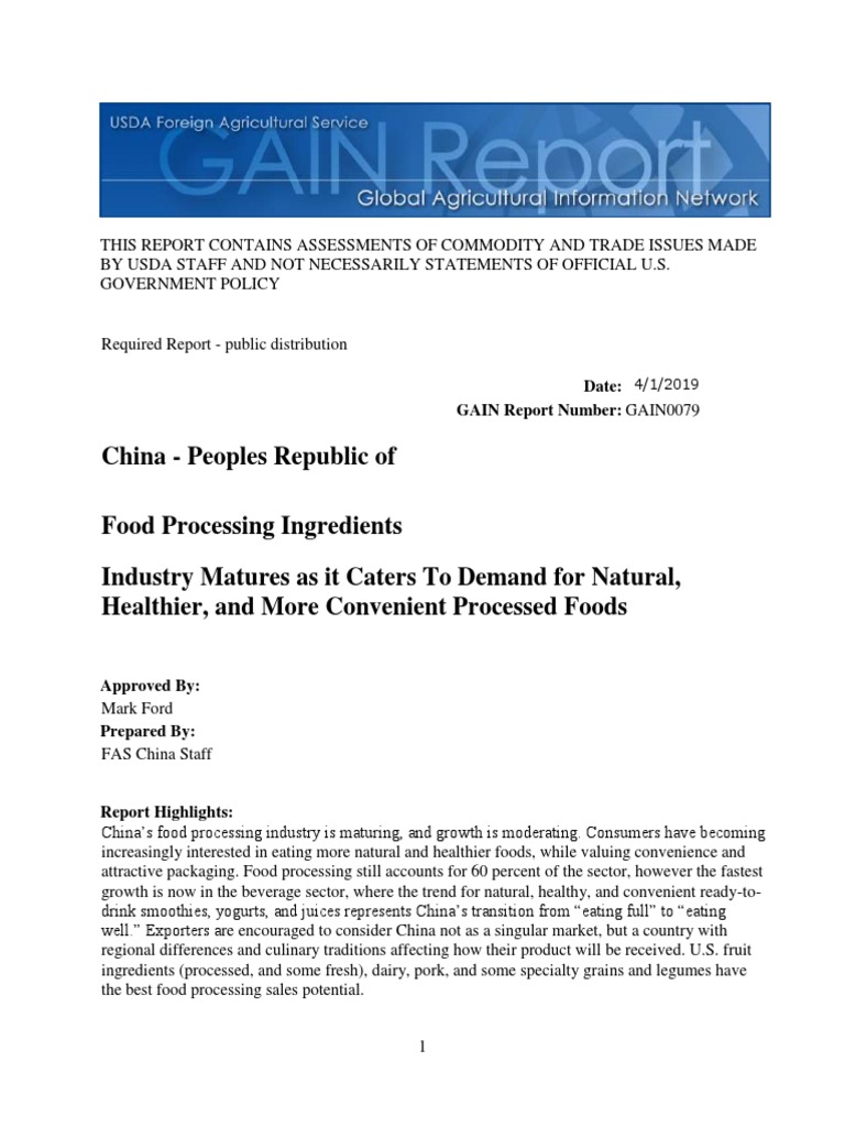 China Food Processing Market Trends | PDF | Foods | Drink