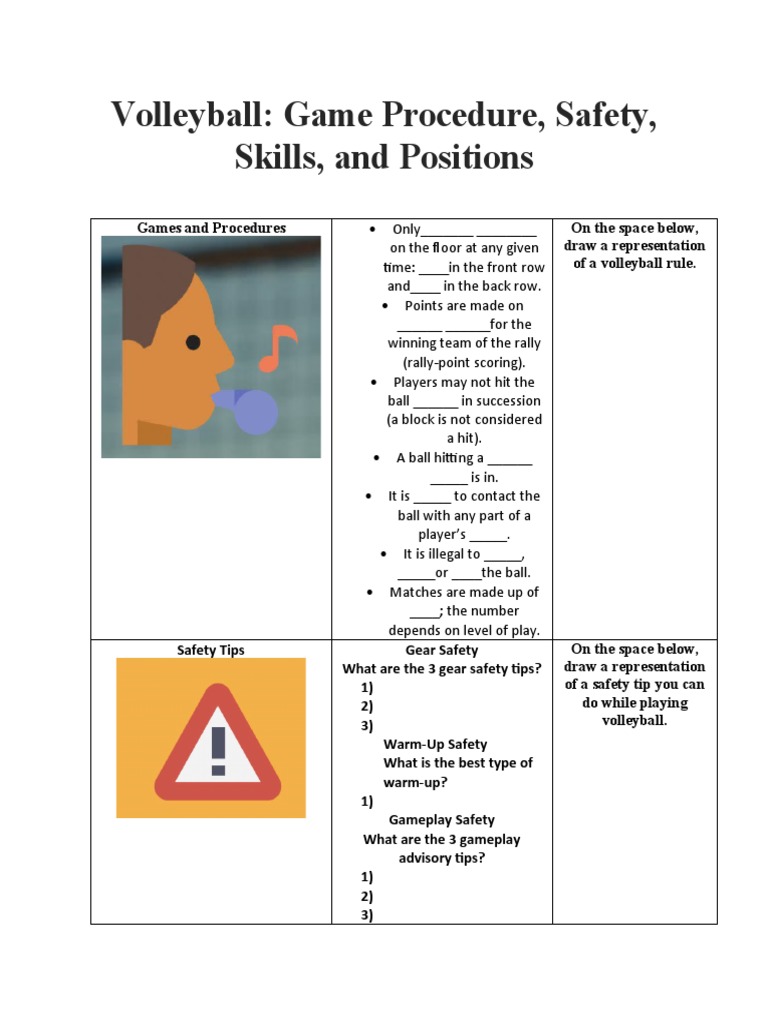 Volleyball Guided Notes PDF Volleyball Sports