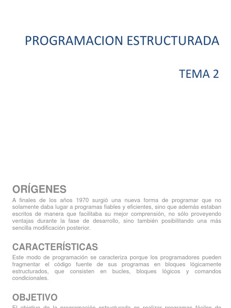 Programación Estructurada Descargar gratis PDF Programa de