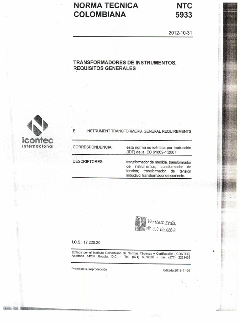 NTC 5933 2012 | PDF