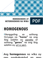Homogenous at Heterogenous Na Wika