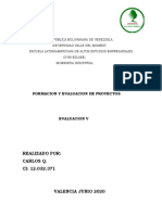 Evaluacion # 5 Formulacion y Evaluacion de Proyectos