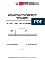 Resumen Ejecutivo Rehabilitación y Mejoramiento de La Carretera Mazamari - Pangoa - Cubantía