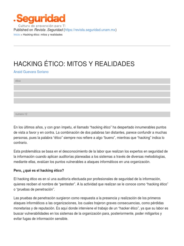 Finalidad del Hacking Ético | PDF | Hacker de seguridad | La seguridad ...