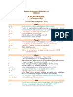 Calendario Academico Semisud Matriz Principal Enero Julio 2022