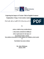 Exploring The Impact of Teacher Talk in English Grammar Explanation: Using A Conversation Analysis Perspective