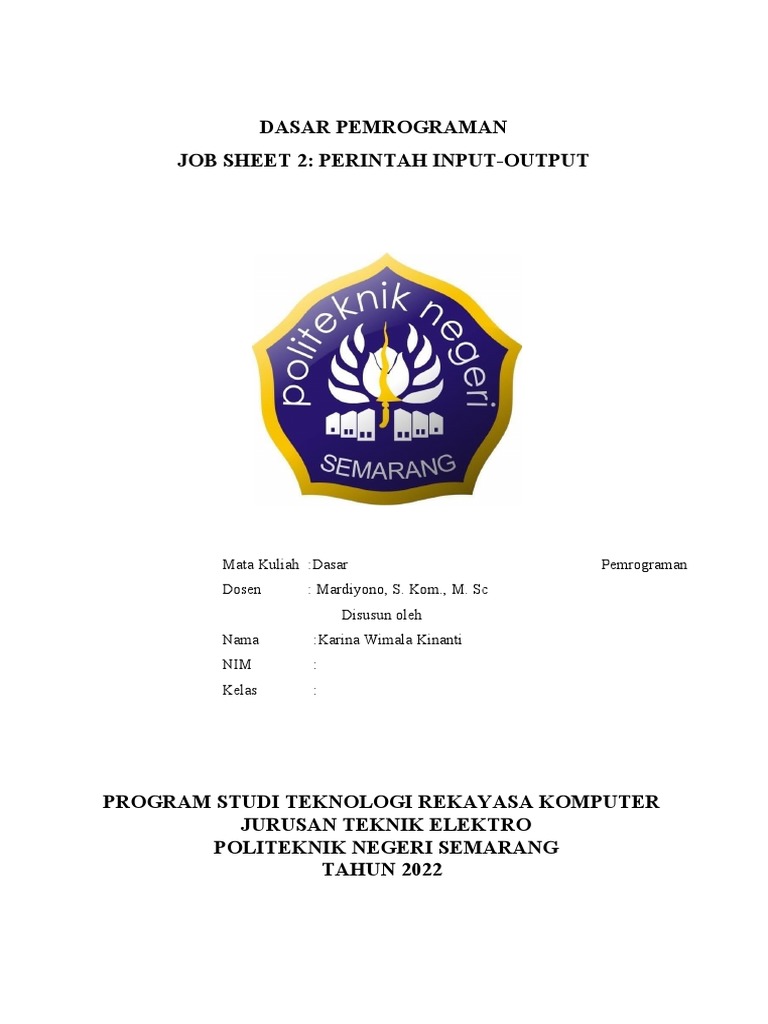Job sheet 2 perintah input output pdf