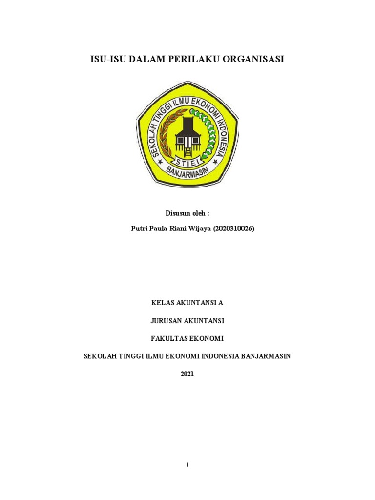 Isu isu dalam perilaku organisasi pdf