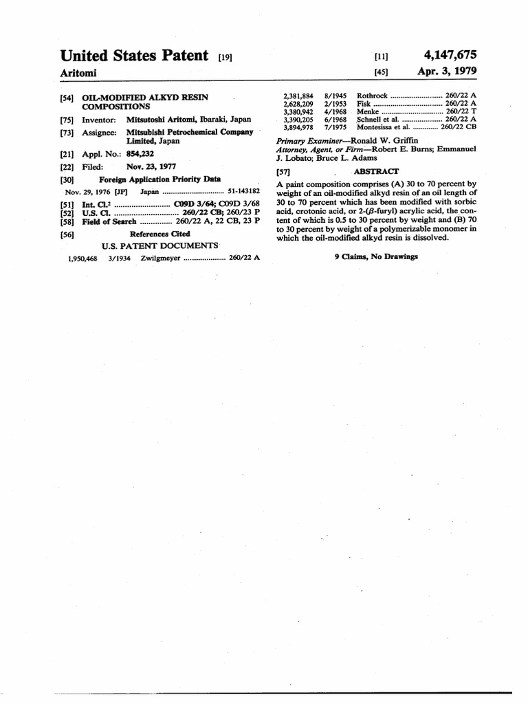 US4147675 PDF Paint Chemical Compounds