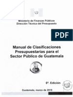 Manual de Clasificaciones Presupuestarias para El Sector Público de Guatemala