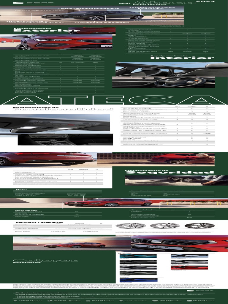 SEAT Ateca 2023 Cars Models Brochure KH7 NA 09 2022 PDF