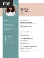 White Simple Student CV Resume