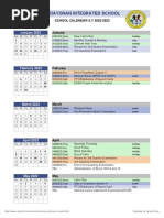 School Calendar January-August 2023