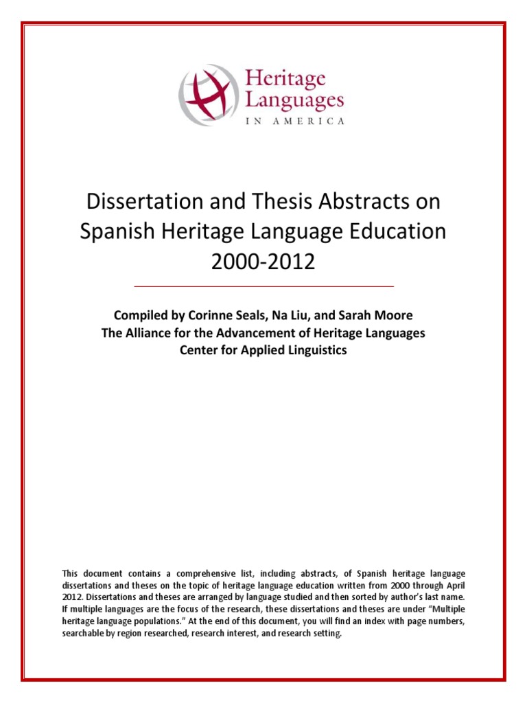 dissertation in spanish slang