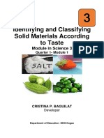 Identifying and Classifying Solid Materials According To Taste