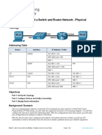 10.4.4 Packet Tracer - Build A Switch and Router Network - Physical Mode - Tagged