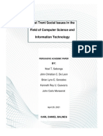 Task Performance in PC Persuasive Academic Paper Most Trent Social Issues in The Field of Computer S