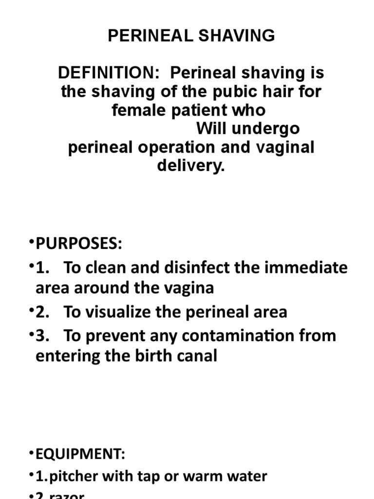 Perineal Shaving PDF Shaving Labia