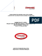 Samm Policy 2 (SP2) - Policy On The Metrological Traceability of Measurement Results